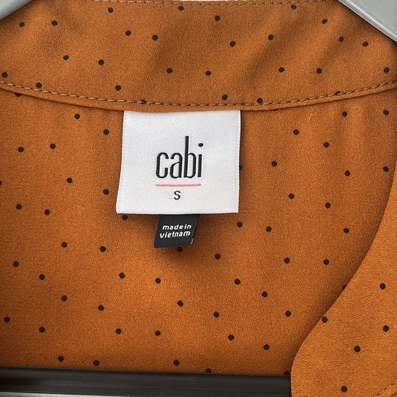 Cabi Befriend Sleeveless Rust Top with Tiny Black Dots - Picture 2 of 8